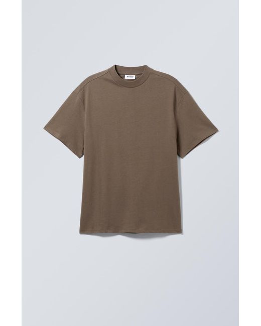 Weekday Brown Great Heavyweight T-shirt for men