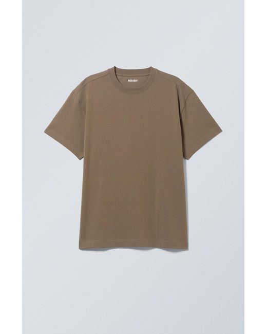 Weekday Brown Oversized Heavyweight T-shirt for men