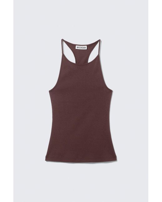 Weekday Red Slim Racerback Tank Top
