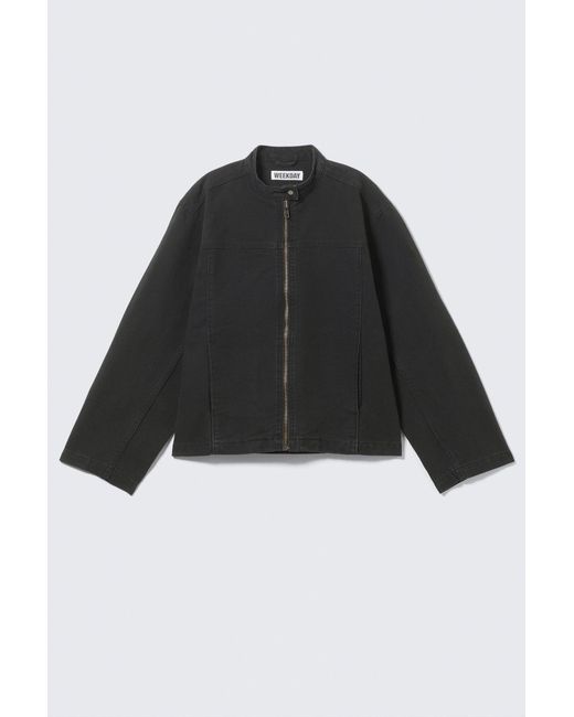 Weekday Black Oversized Washed Canvas Jacket