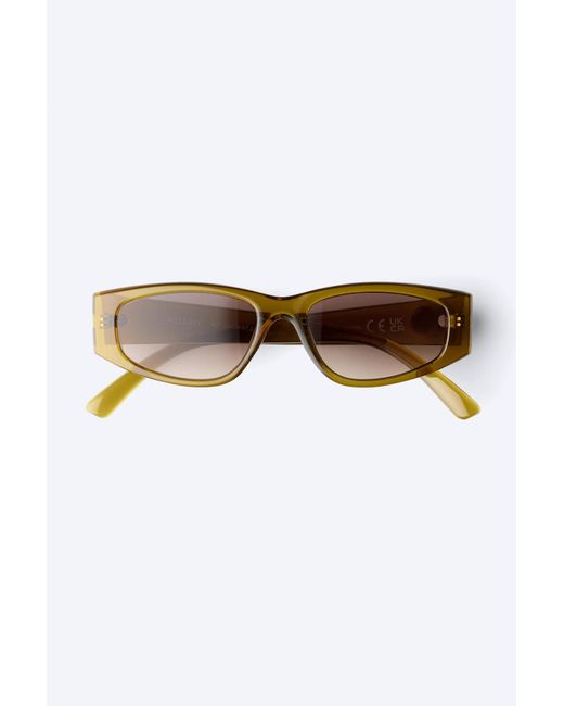 Weekday Black Slim Rectangular Sunglasses for men