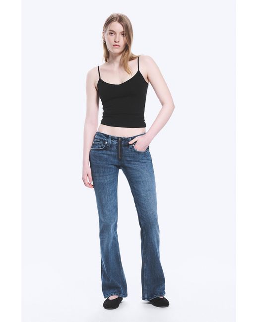 Weekday Blue Hour Low Rise Skinny Bootcut Jeans