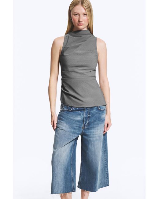 Weekday Gray Asymmetric Sleeveless Suiting Top