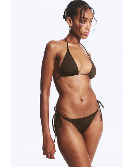 Weekday White Mid Rise Brazilian Tie Bikini Bottoms