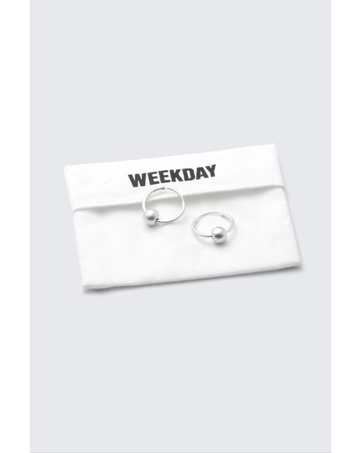 Weekday Brown Perlenohrringe Im Hoop-Design