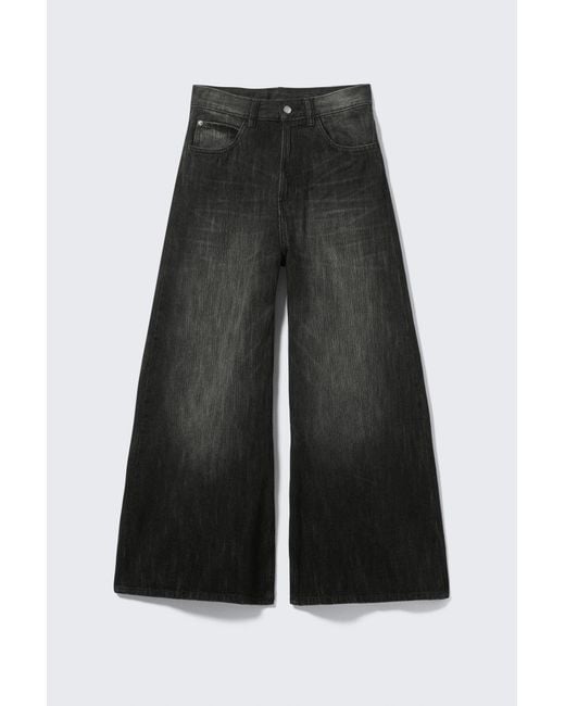 Cheap Monday Black Rad Super Regular Waist Loose Wide Jeans for men
