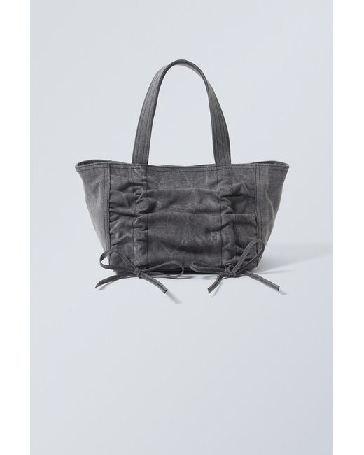 Weekday Black Canvas Bow Bag