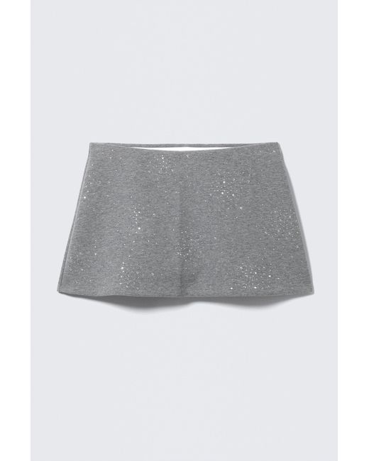 Monki Gray Mini Scuba Skirt