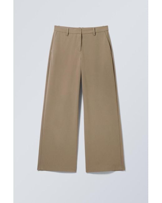 Weekday Natural Low-Waisted Loose Fit Suit Trousers for men