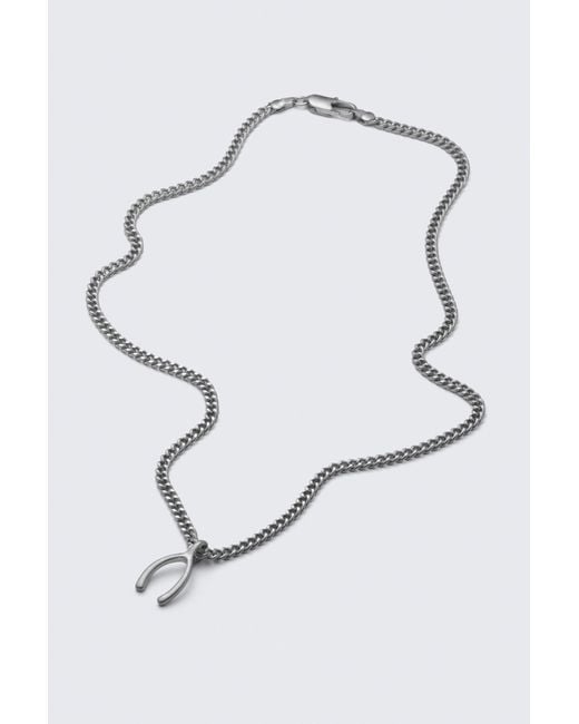 Weekday White Stainless Steel Pendant Chain Necklace