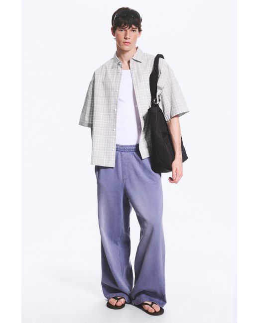 Weekday Blue Mid Rise Loose Straight Leg Sweatpants for men