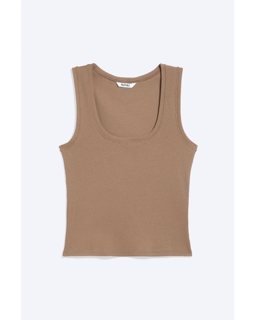 Monki Multicolor Ribbed Square Tank Top