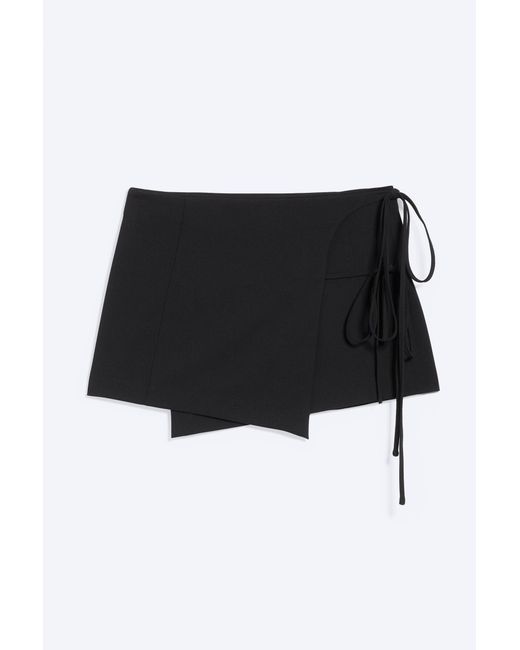 Weekday Black Strappy Mini Wrap Skirt