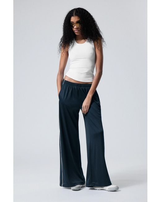 Weekday Blue Oversized Sports Track Trousers