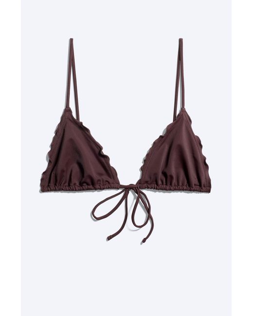 Weekday Brown Frill Bikini Top
