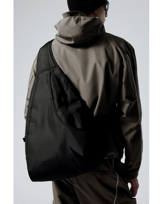 Weekday Black Large Nylon Crossbody Backpack for men
