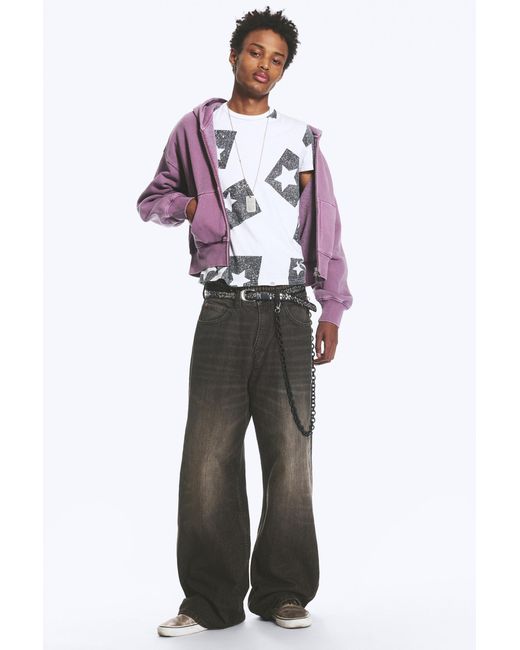 Cheap Monday Black Looser Regular Waist Loose Straight Jeans for men