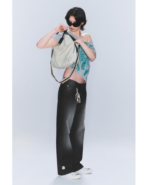Cheap Monday Black Messy Low Rise Regular Straight Jeans