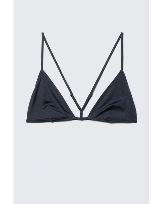Weekday Blue Racerback Triangle Bikini Top