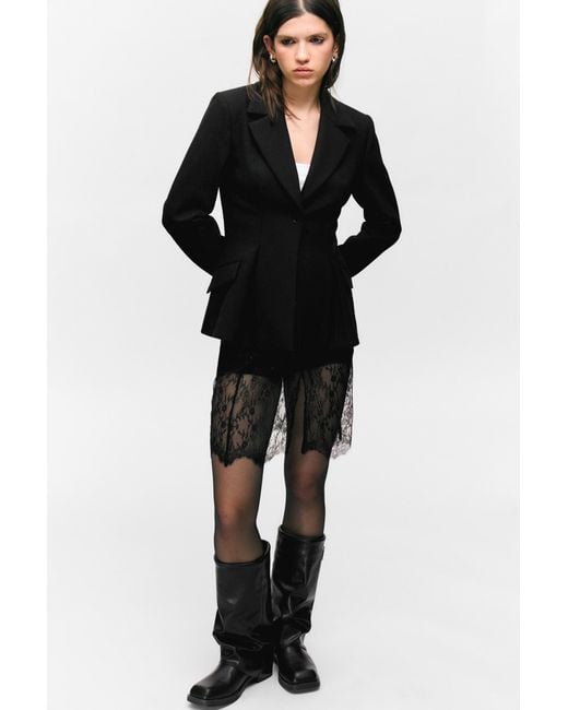Monki Black Fitted Single-Breasted Blazer