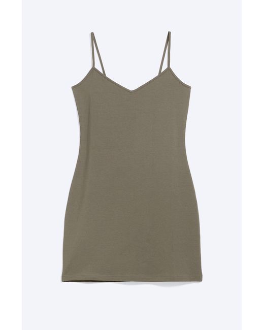 Weekday Natural V-Neck Jersey Mini Dress