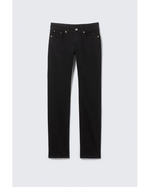 Weekday Black Neptune Low Rise Slim Straight Jeans