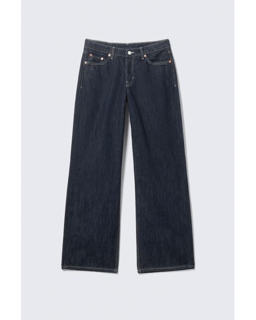 Weekday Blue Ample Low Rise Loose Wide Jeans