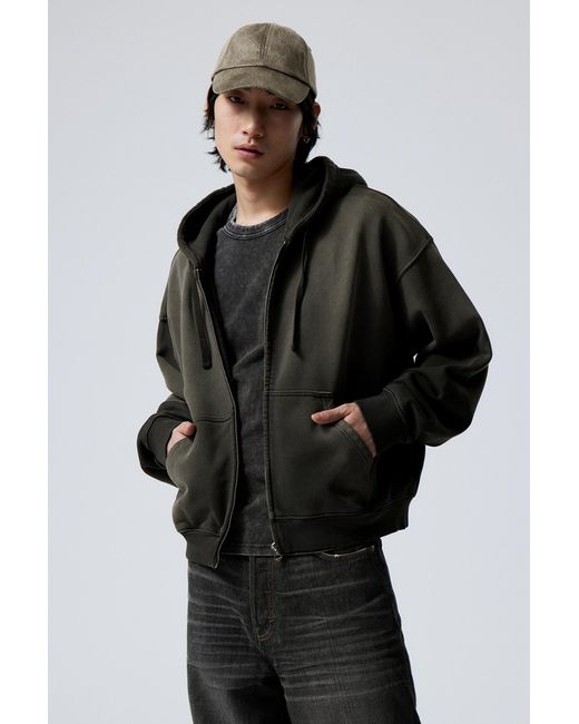 Weekday Multicolor Washed Boxy Zip Hoodie for men