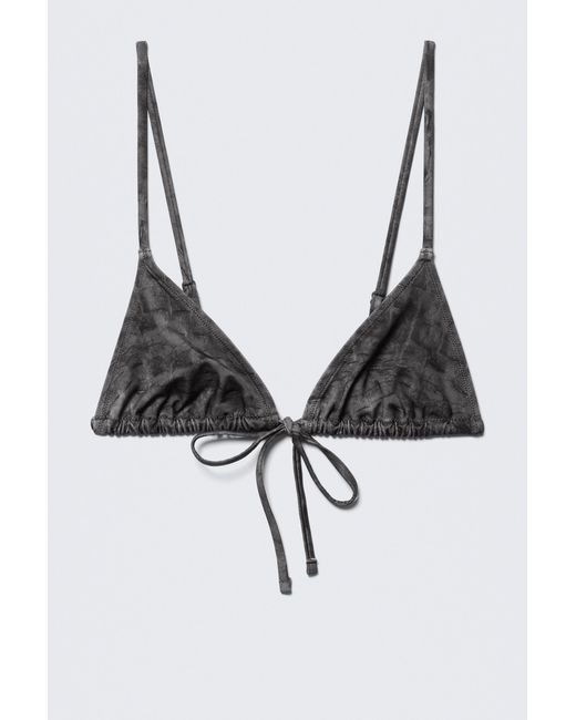 Weekday Black Printed Triangle Bikini Top