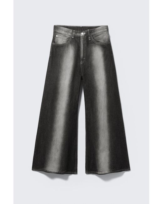 Cheap Monday Gray Loose Wide-Leg Rigid Denim Jeans for men