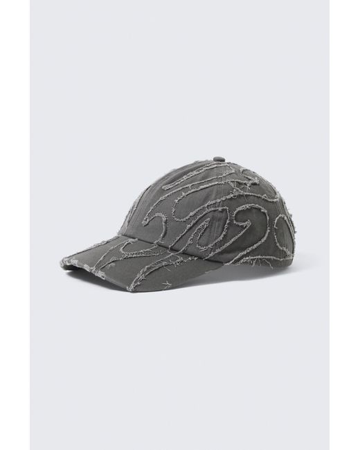 Weekday Black Distressed Cotton Canvas Baseball Cap