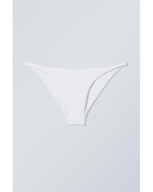 Weekday White Smooth Low-Rise Bikini Bottoms