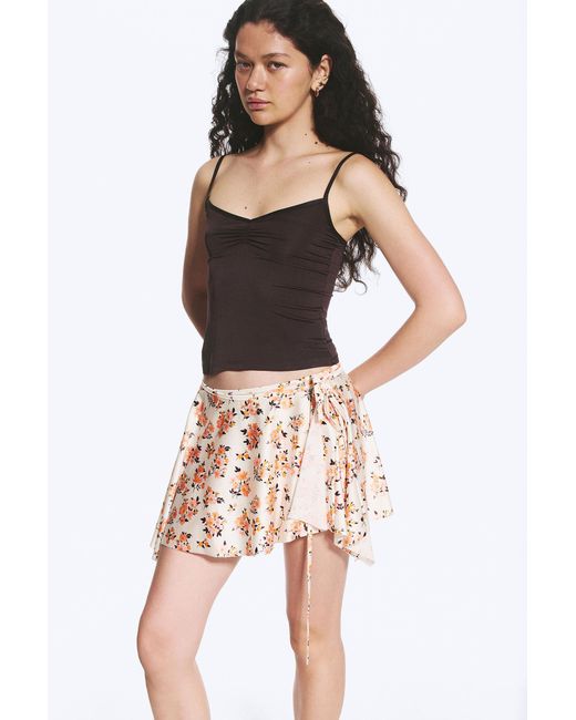 Monki Multicolor Asymmetric Wrap Mini Skirt