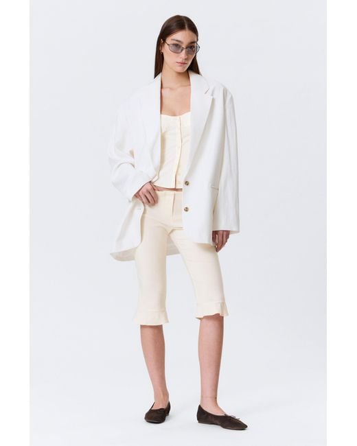 Monki White Single-Breasted Oversized Blazer