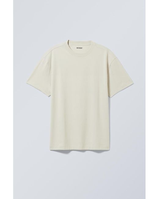 Weekday Natural Oversized Heavyweight T-Shirt for men