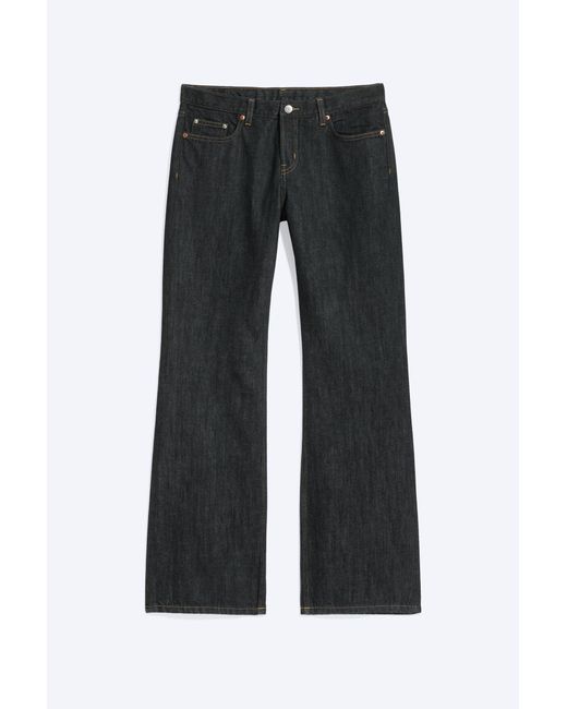 Weekday Black Aura Low Rise Relaxed Bootcut Jeans