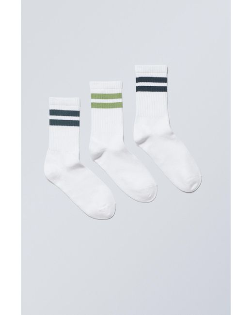 Weekday Multicolor 3-pack Sport Striped Socks