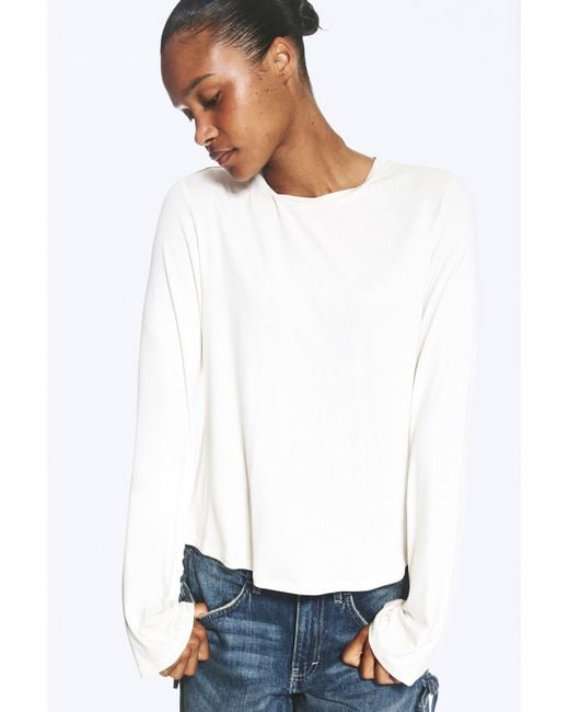 Monki White Long-Sleeved Viscose Top