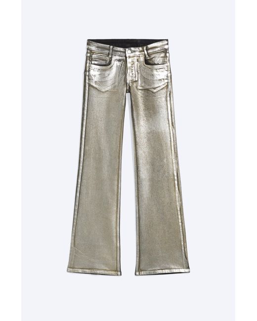 Weekday White Low-Rise Coated Bootcut Jeans