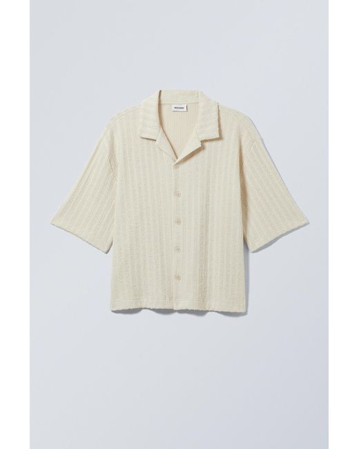Weekday White Boxy Structure Resort Shirt for men