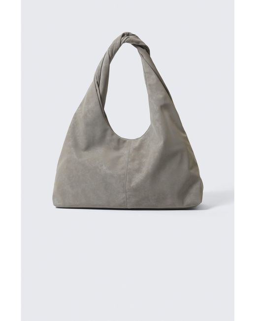 Weekday White Slouchy Faux Leather Shoulder