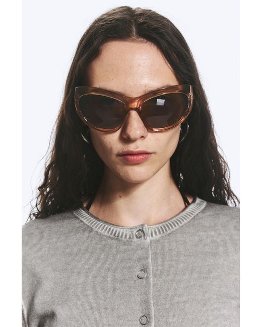 Weekday Gray Oversized Round Sunglasses for men