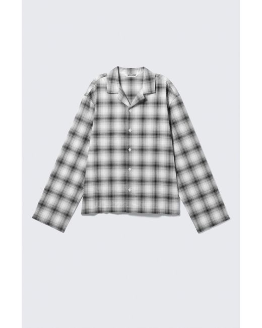 Weekday Gray Relaxed Flannel Pyjama Shirt for men