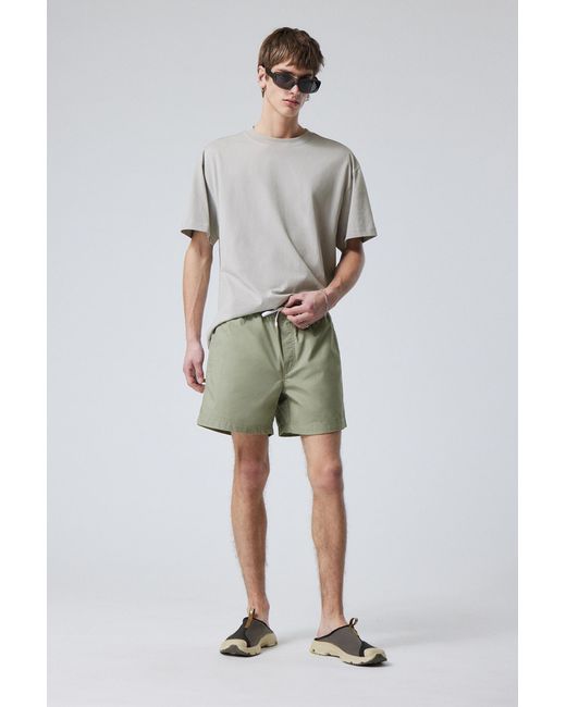 Weekday Green Regular Oxford Shorts for men