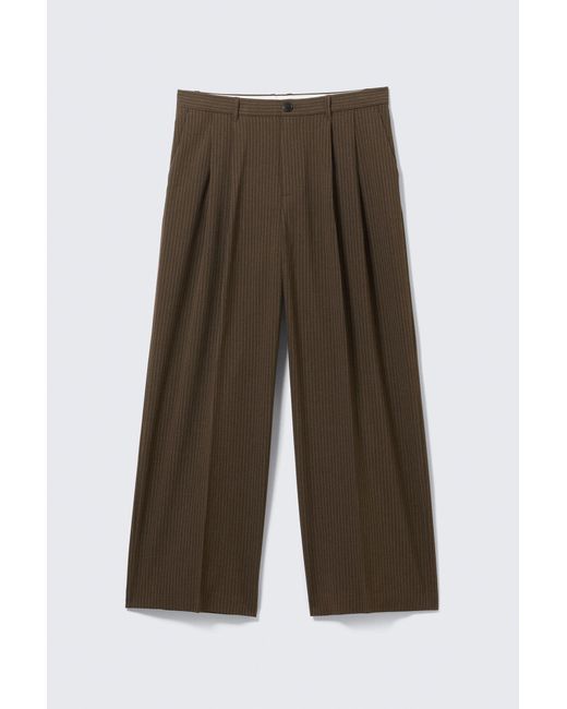 Weekday Black Nate Regular Waist Baggy Straight Trousers for men