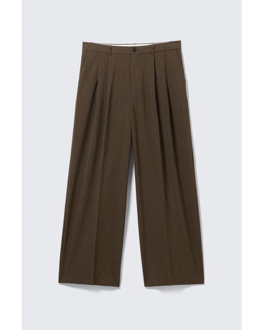 Weekday Black Nate Loose Fit Pleated Suit Trousers for men