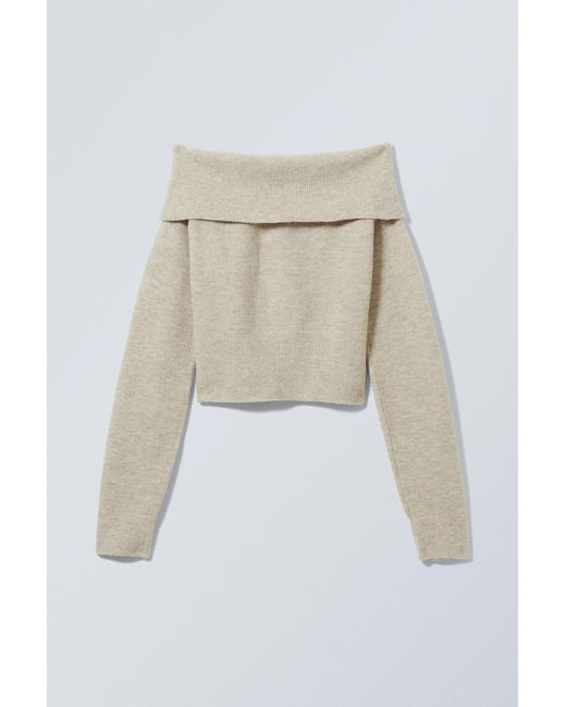 Weekday Natural Lolo Off Shoulder Sweater