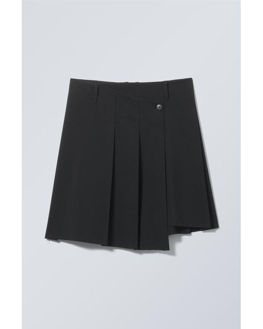 Weekday Black Plissierter Midirock