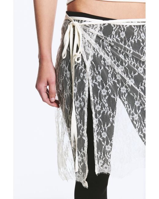Monki Multicolor Lace Wrap Midi Skirt