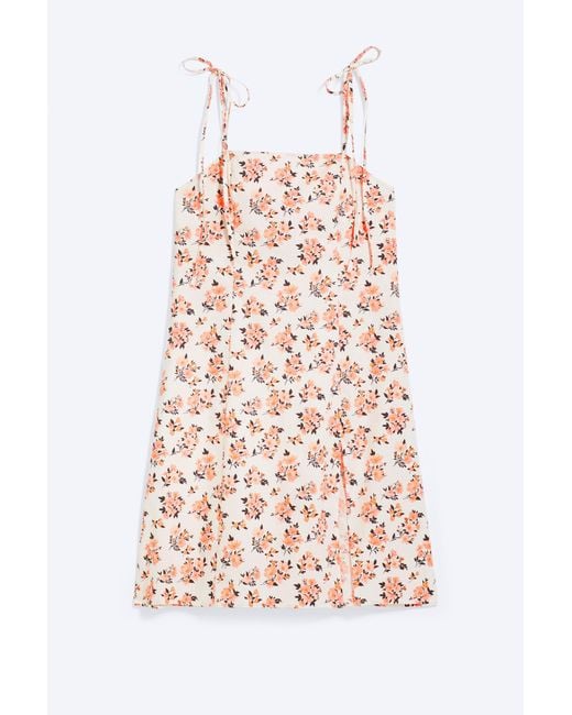 Monki Multicolor Midi Square Neck Slit Dress